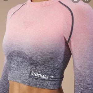 GYMSHARK Pink Ombré Crop Top